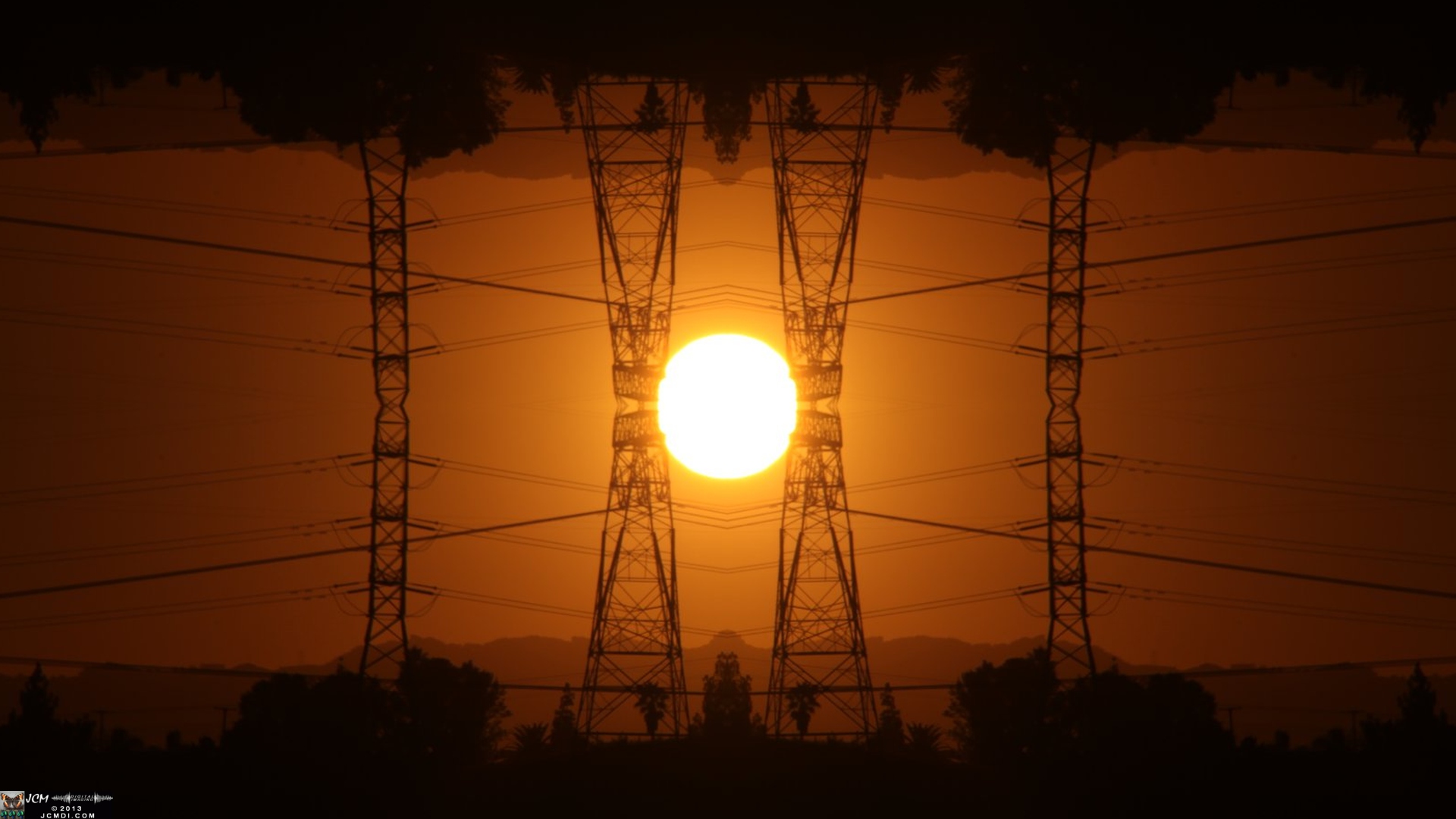 Sylmar Powerline Sunset  quadroscopic image